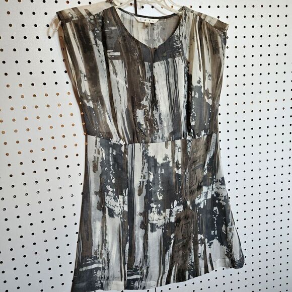 CAbi Tunic Size XS Watercolor Painted Gray Keyhole Style 651 Sleeveless Blouse - Picture 1 of 6